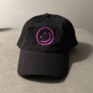 BAGGU Black and Purple Hat with Embroidered Design